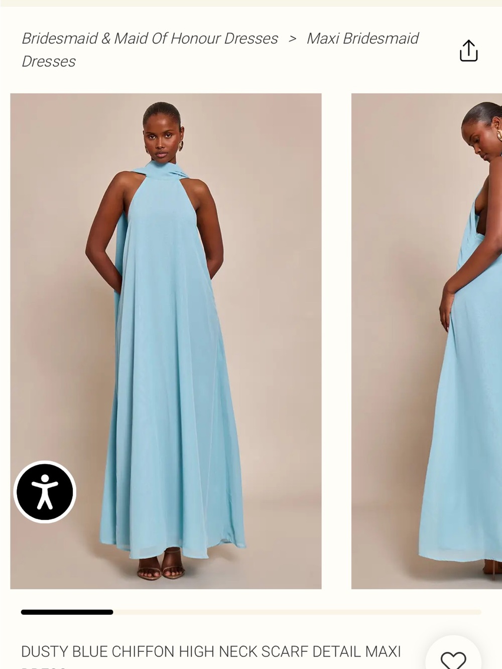 PrettyLittleThing Dusty Blue High Neck Maxi Dress NWT